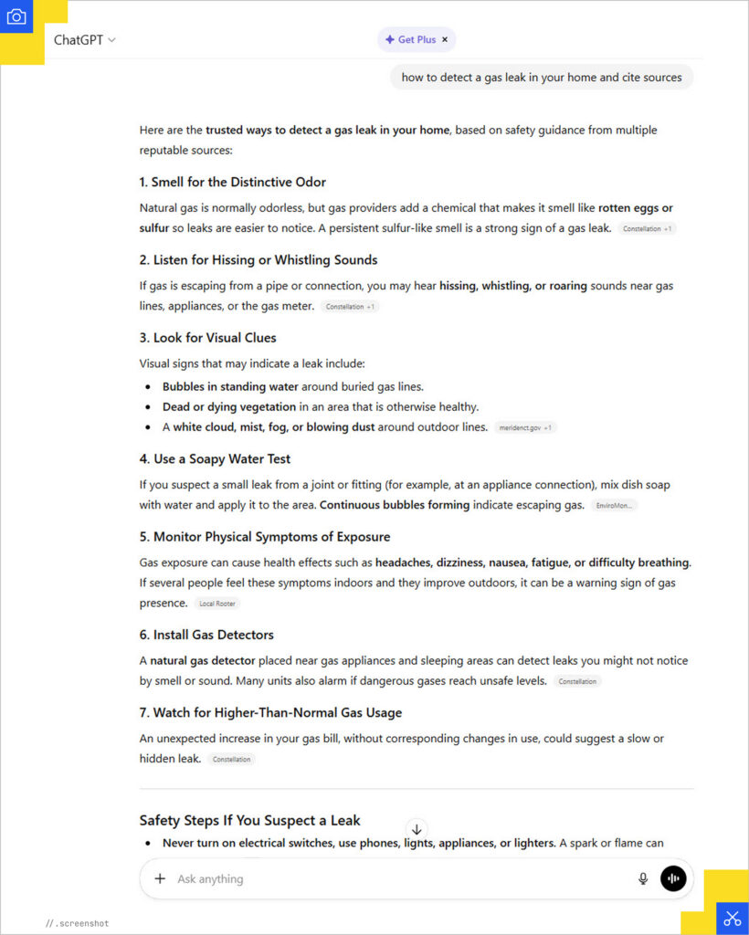 ChatGPT safety citations