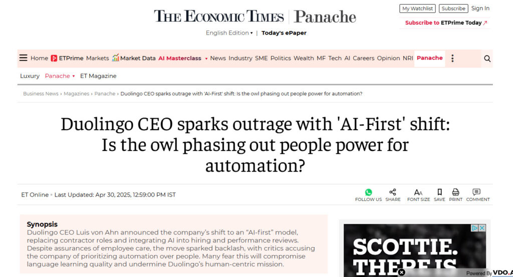 Bad press for Duolingo