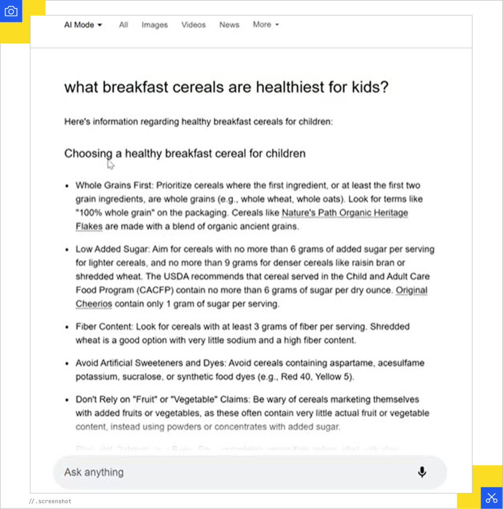 Info before the product listing