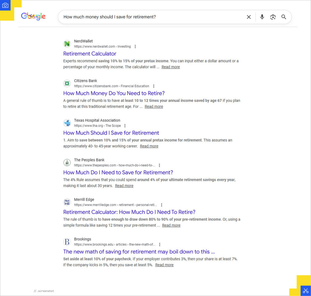 How much to save SERP results