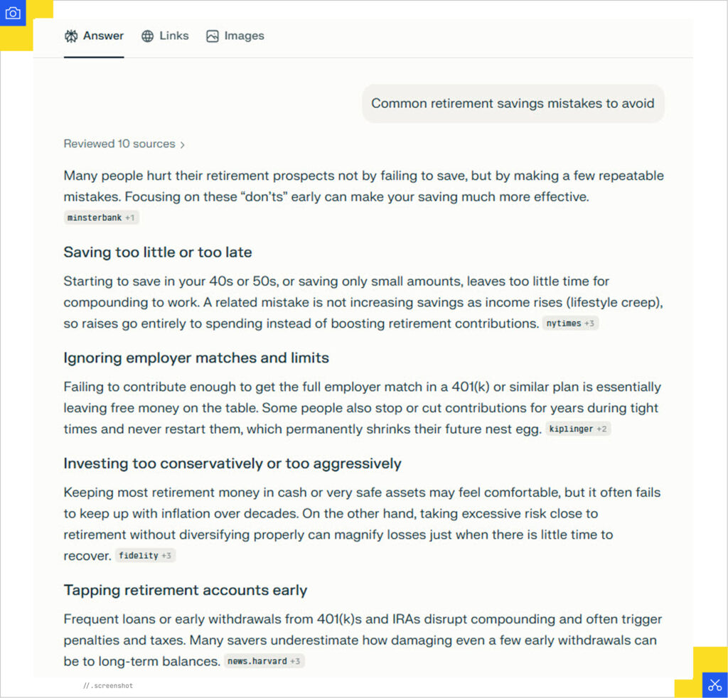 Mistakes to avoid Perplexity results