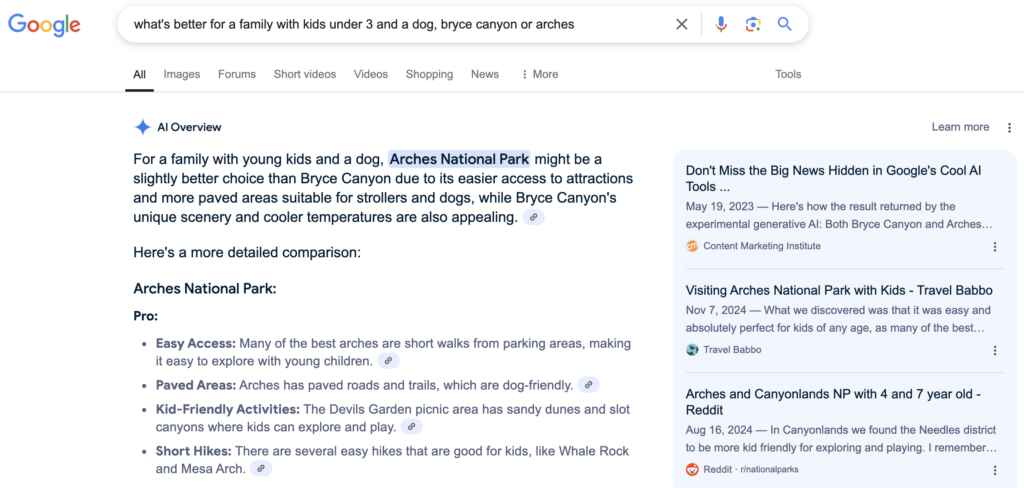 Finding the right national park for a family