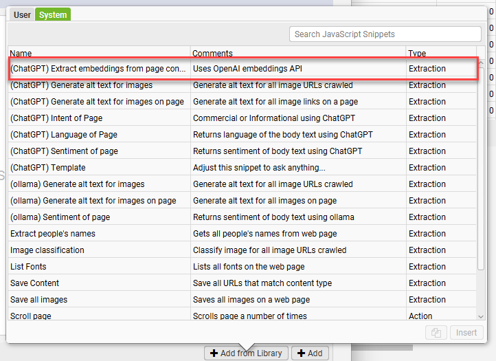 screaming frog - open ai extraction